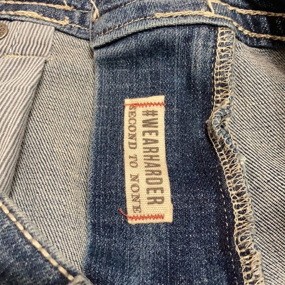 EXC! T.K. Axel Hartford, Conn Slim Boot Jeans Sz 36 x 32 Faux Flap Thick Stitch - Picture 10 of 14